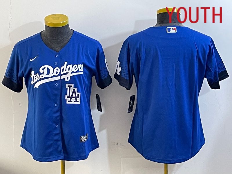 Youth Los Angeles Dodgers blank 2024 blue jersey 202411298->youth mlb jersey->Youth Jersey